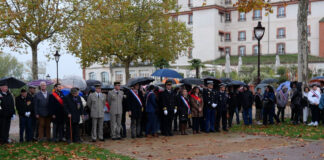 Moissac : célébration de l’héroïsme sous la pluie Personnalités et officiels en présence ce 11 novembre à Moissac_Crédit photo EBO