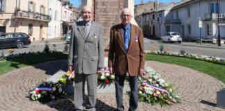 Moissac. Remise de Médailles aux Anciens Combattants d’Algérie lors de la Journée du Souvenir De gauche à droite M.Simon Fontanel et M.Guy Grailhe récipiendaires de la Médaille de la Défense Nationale