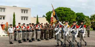 Castelsarrasin. 32 nouveaux sapeurs d’Afrique intègrent le 31e régiment du génie Castelsarrasin présentation au drapeau 31eRG_Crédit photo Julien B.