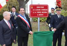 Inauguration rond-point de la Légion d'honneur et de l'Ordre National du mérite à Montpezat de Quercy