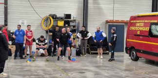 L’Avenir Moissagais : un entraînement inédit chez les pompiers Les joueurs de l'Avenir Moissagais s'entraine avec les pompiers