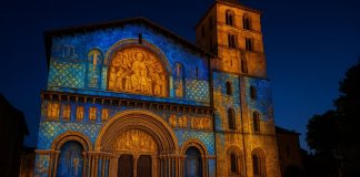 Moissac : l’Abbaye Saint-Pierre s’illumine en un spectacle son et lumière tout l’été Mapping abbaye Saint-Pierre de Moissac.