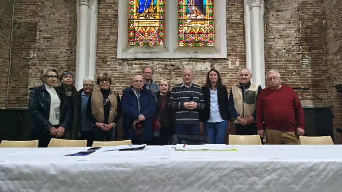 Membres de l’association culturelle de Saint-Benoît réunis lors de l’assemblée générale dans l’église Saint-Benoît à Moissac