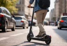 Trottinettes électriques. En Tarn-et-Garonne, l’assurance reste trop souvent oubliée Trottinette électrique circulant en zone urbaine en Tarn-et-Garonne