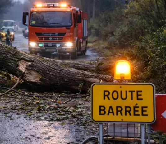 Tempête Nils : un blessé grave à Castelsarrasin, 29 500 foyers sans électricité en Tarn-et-Garonne Arbre tombé sur une route en Tarn-et-Garonne après le passage de la tempête Nils en février 2026