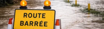 Route inondée et montée des eaux après la tempête Nils en Tarn-et-Garonne, février 2026