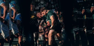 Montauban s’accroche, mais cède face à Bayonne (26-60) Match de rugby entre Montauban et Bayonne au stade Sapiac