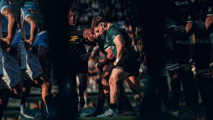 Match de rugby entre Montauban et Bayonne au stade Sapiac