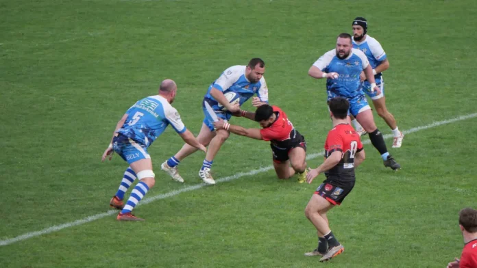 Match de rugby entre Moissac et Figeac au stade Jo Carabignac lors du championnat de Fédérale 3