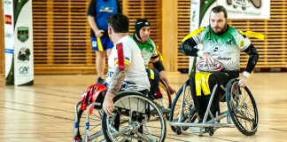 Rugby à XIII fauteuil : la série s’arrête pour les Pandas de Montauban Les Pandas de Montauban lors de la demi-finale du championnat de France de rugby à XIII fauteuil
