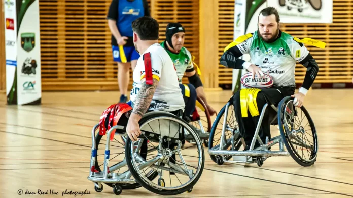 Les Pandas de Montauban lors de la demi-finale du championnat de France de rugby à XIII fauteuil
