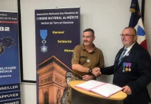 Transmettre le sens de l’engagement aux jeunes : un partenariat renforcé en Tarn-et-Garonne Les représentants de l'ANMONM 82 et de la Délégation militaire départementale signent une convention destinée à renforcer les actions menées auprès de la jeunesse en Tarn-et-Garonne.