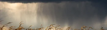 Un ciel orageux avec des éclairs au-dessus d'un paysage du Tarn-et-Garonne avant un épisode placé en vigilance orange.