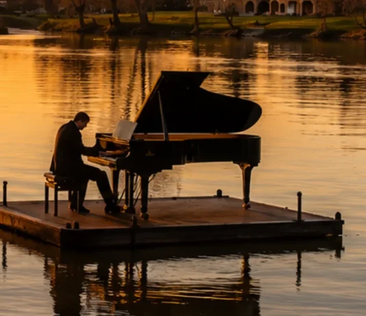 Moissac. Un piano flottera sur le Tarn pour la Fête de la musique Un piano installé sur une embarcation naviguant sur le Tarn lors d'un concert à Moissac.