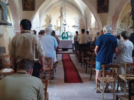 Moissac. L’église d’Espis retrouve vie avec une halte des Scouts d’Europe Des Scouts d'Europe réunis dans l'église d'Espis lors d'une messe célébrée pendant leur halte près de Moissac.