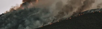 Brume de pollution réduisant la visibilité lors d'un épisode de mauvaise qualité de l'air.