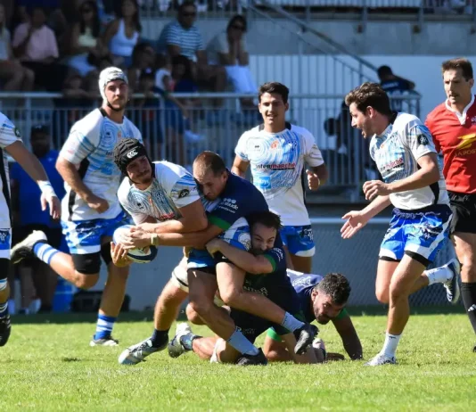 Rugby. Moissac gagne son premier bras de fer à Bon Encontre et lance sa saison Un joueur de l'Avenir Moissagais plaqué par la défense de Bon Encontre lors du match de Fédérale 3