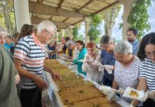 Moissac. Tarte géante, ferme pédagogique, concerts… la Fête des fruits et saveurs revient ce week-end Découpe de la tarte géante au Chasselas lors de la Fête des fruits et saveurs à Moissac
